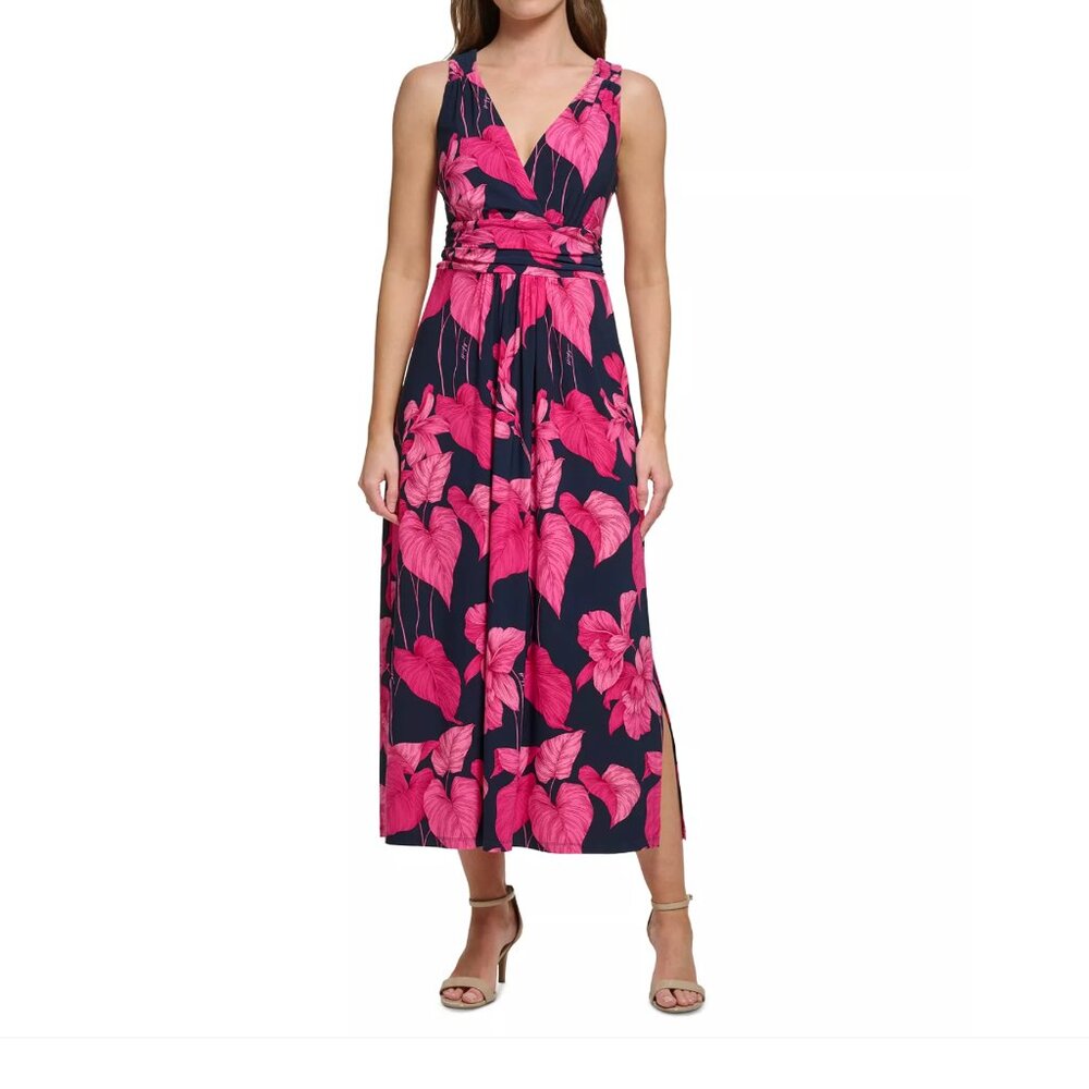 Tommy‎ Hilfiger Dress Size 8 leaf print maxi NWT